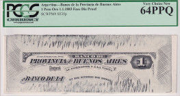 Argentina, 1 Peso Oro, 1883, UNC, pS535p, PROOF
PCGS 64 PPQ, Banco de Provincia de Buenos Aires
Estimate: USD 150-300