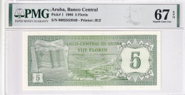 Aruba, 5 Florin, 1986, UNC, p1
PMG 67 EPQ, Aruba Banco Central
Estimate: USD 75-150