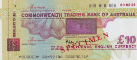 Australia, 10 Pounds, UNC, SPECIMEN
Commonwealth Trading Bank of Australia-Travellers Cheque
Estimate: USD 20-40
