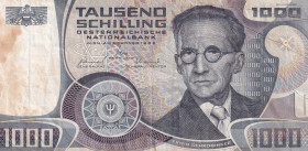 Austria, 1.000 Schilling, 1983, VF, p152a
Stained
Estimate: USD 25-50