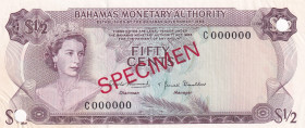 Bahamas, 1/2 Cent, 1968, XF(+), p26s, SPECIMEN
Estimate: USD 40-80