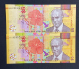 Bahamas, 5 Dollars, 2020, UNC, pNew, (Total 2 consecutive banknotes)
Estimate: USD 30-60