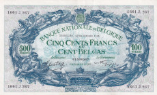 Belgium, 500 Francs-100 Belgas, 1943, XF(+), p109
Estimate: USD 40-80