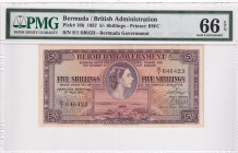 Bermuda, 5 Shillings, 1957, UNC, p18b
PMG 66 EPQ
Estimate: USD 300-600
