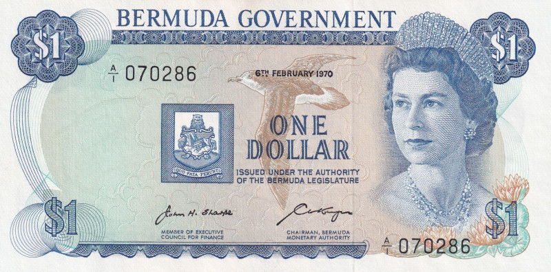 Bermuda, 1 Dollar, 1970, UNC, p23a
Queen Elizabeth II. Potrait
Estimate: USD 2...