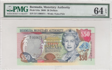 Bermuda, 50 Dollars, 2000, UNC, p54a
PMG 64 EPQ
Estimate: USD 125-250