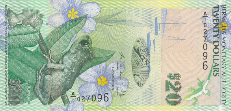 Bermuda, 20 Dollars, 2009, UNC, p60b
Estimate: USD 30-60