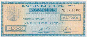 Bolivia, 1.000.000 PEsos Bolivianos, 1985, UNC, p190
Estimate: USD 15-30