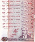 Brazil, 50 Cruzados, 1986/1988, UNC, p210a, (Total 8 banknotes)
Estimate: USD 15-30