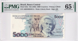 Brazil, 5.000 Cruzeiros, 1993, UNC, p23c
PMG 65 EPQ
Estimate: USD 25-50