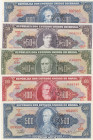 Brazil, 1 Cruzeiro-1-5-10-50 Centavos, 1966/1967, UNC, (Total 5 banknotes)
Estimate: USD 15-30