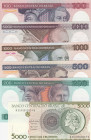 Brazil, 100-200-500-1.000-5.000-5.000 Cruzeiros, 1981/1990, (Total 6 banknotes)
100-200-500-1.000-5.000 Cruzeiros, UNC; 5.000 Cruzeiros, AUNC 
Estim...