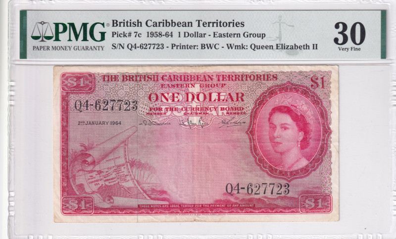 British Caribbean Territories, 1 Dollar, 1958/1964, VF, p7c
PMG 30
Estimate: U...