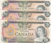 Canada, 20 Dollars, 1979, VF(+), p93c, (Total 3 banknotes)
Queen Elizabeth II. Potrait, Stained
Estimate: USD 50-100