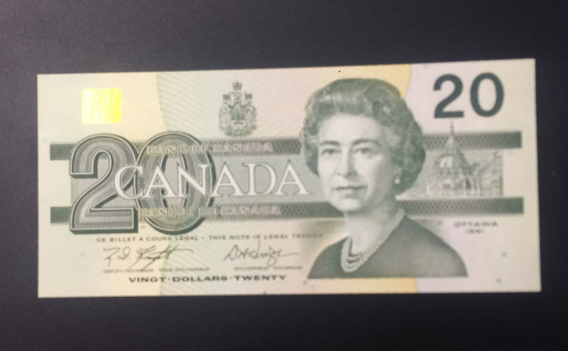 Canada, 20 Dollars, 1991, UNC, p97d
Queen Elizabeth II. Potrait
Estimate: USD ...