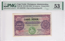 Cape Verde, 10 Centavos, 1914, AUNC, p20
PMG 53, Cape Verde / Portugese Administrarion
Estimate: USD 150-300