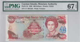 Cayman Islands, 100 Dollars, 1998, UNC, p25
PMG 67 EPQ, Monetary Authority
Estimate: USD 350-700