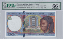 Central African States, 10.000 Francs, 2000, UNC, p105Cf
PMG 66 EPQ, C for Congo
Estimate: USD 150-300