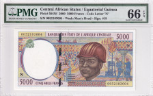 Central African States, 5.000 Francs, 2000, UNC, p504Nf
PMG 66 EPQ, "N" Equatorial Guinea
Estimate: USD 50-100