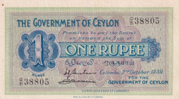 Ceylon, 1 Rupee, 1939, XF, p16c
Estimate: USD 150-300