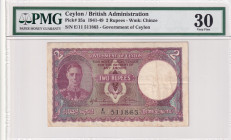 Ceylon, 2 Rupees, 1941/1949, VF, p35a
PMG 30
Estimate: USD 75-150