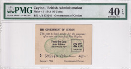 Ceylon, 50 Cents, 1942, XF, p41
PMG 40 EPQ, British Administration
Estimate: USD 300-600