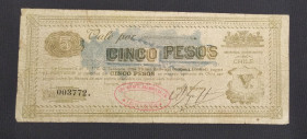 Chile, 5 Pesos, 1898, FINE, 
There are pinholes, openings and stains
Estimate: USD 125-250