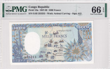 Congo Republic, 1.000 Francs, 1987/1989, UNC, p10a
PMG 66 EPQ
Estimate: USD 75-150