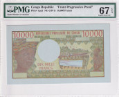Congo Republic, 10.000 Gulden, 1971, UNC, p1pp1, PROOF
PMG 67 EPQ, Front Progressive Proof
Estimate: USD 300-600