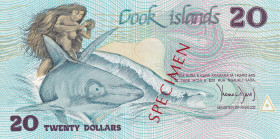 Cook Islands, 20 Dollars, 1987, UNC, p5s, SPECIMEN
Estimate: USD 150-300