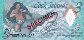 Cook Islands, 3 Dollars, 2021, UNC, pNew, SPECIMEN
Polymer plastics banknote
Estimate: USD 25-50