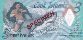 Cook Islands, 3 Dollars, 2021, UNC, pNew, SPECIMEN
Polymer plastics banknote
Estimate: USD 25-50