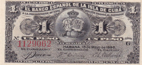 Cuba, 1 Peso, 1896, UNC, p47a
Estimate: USD 25-50