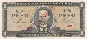 Cuba, 1 Peso, 1961, UNC(-), p94s, SPECIMEN
Estimate: USD 20-40