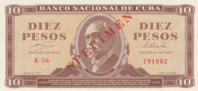 Cuba, 10 Pesos, 1964, UNC, p96bs, SPECIMEN
There are pinhole.
Estimate: USD 25-50