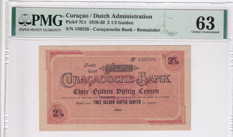 Curaçao, 2 1/2 Gulden, 1918/1920, UNC, p7Cr
PMG 63, Dutch Administration
Estim...