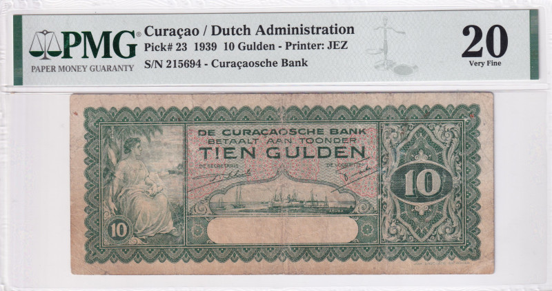 Curaçao, 10 Gulden, 1939, VF, p23
PMG 20, Dutch Administration
Estimate: USD 1...