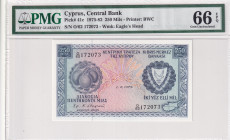 Cyprus, 250 Mils, 1975/1982, UNC, p41c
PMG 66 EPQ
Estimate: USD 50-100
