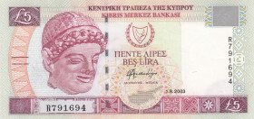 Cyprus, 5 Pounds, 2003, UNC, p61b
Estimate: USD 30-60