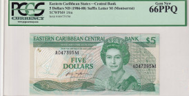 East Caribbean States, 5 Dollars, 1986/1988, UNC, p18m
PCGS 66 PPQ
Estimate: USD 40-80