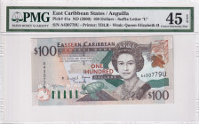 East Caribbean States, 100 Dollars, 2000, XF, p41u
PMG 45 EPQ, Queen Elizabeth II. Potrait
Estimate: USD 125-250
