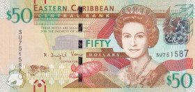 East Caribbean States, 50 Dollars, 2012, UNC, p54b
Queen Elizabeth II. Potrait
Estimate: USD 40-80