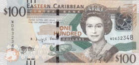 East Caribbean States, 100 Dollars, 2015, UNC, p55b
Queen Elizabeth II. Potrait
Estimate: USD 75-150