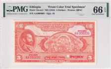 Ethiopia, 5 Dollars, 1945, UNC, p13ccts1, SPECIMEN
Front Color Trial, Pre Color Trial
Estimate: USD 250-500