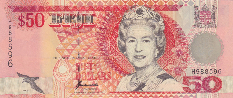 Fiji, 50 Dollars, 1996, UNC, p100a
Queen Elizabeth II. Potrait, Light handling...