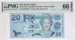 Fiji, 20 Dollars, 2007, UNC, 112a
PMG 66 EPQ, Queen Elizabeth II. Potrait
Estimate: USD 40-80