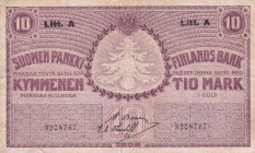 Finland, 10 Markkaa, 1909, VF, p10
Stained
Estimate: USD 50-100