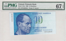 Finland, 10 Markkaa, 1986, UNC, p113a
PMG 67 EPQ, High condition 
Estimate: USD 40-80