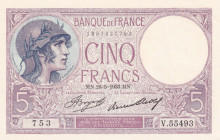 France, 5 Francs, 1933, UNC, p72e
Light handling
Estimate: USD 30-60