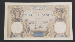 France, 1.000 Francs, 1939, XF(-), p90c
There are pinholes and spots.
Estimate: USD 20-40